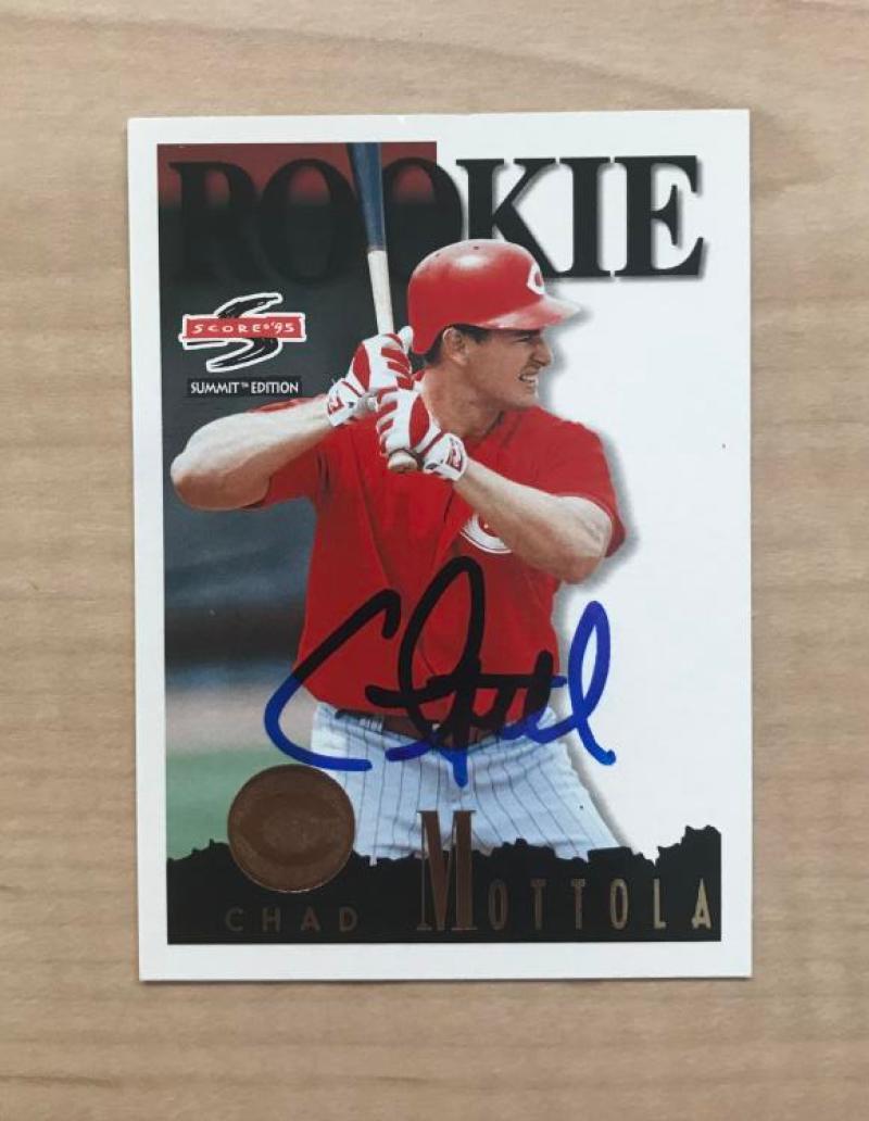 CHAD MOTTOLA CINCINNATI REDS SIGNED AUTOGRAPHED 1995 SCORE CARD #144 W/COA