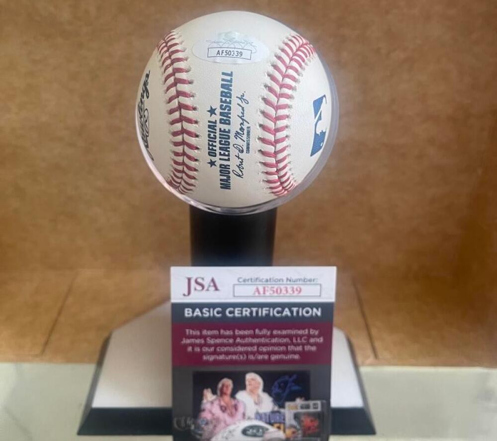 JAVY LOPEZ #8 BRAVES HOF SIGNED AUTOGRAPHED M.L. BASEBALL JSA AUTH