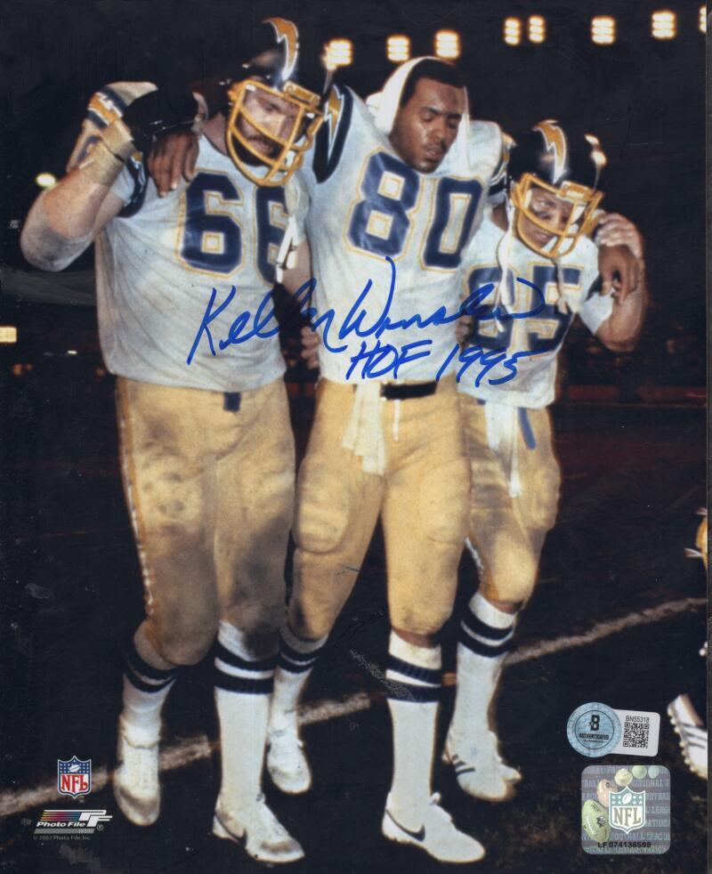 KELLEN WINSLOW CHARGERS HOF 1995 SIGNED 8X10 PHOTO BECKETT AUTHENTICATED 