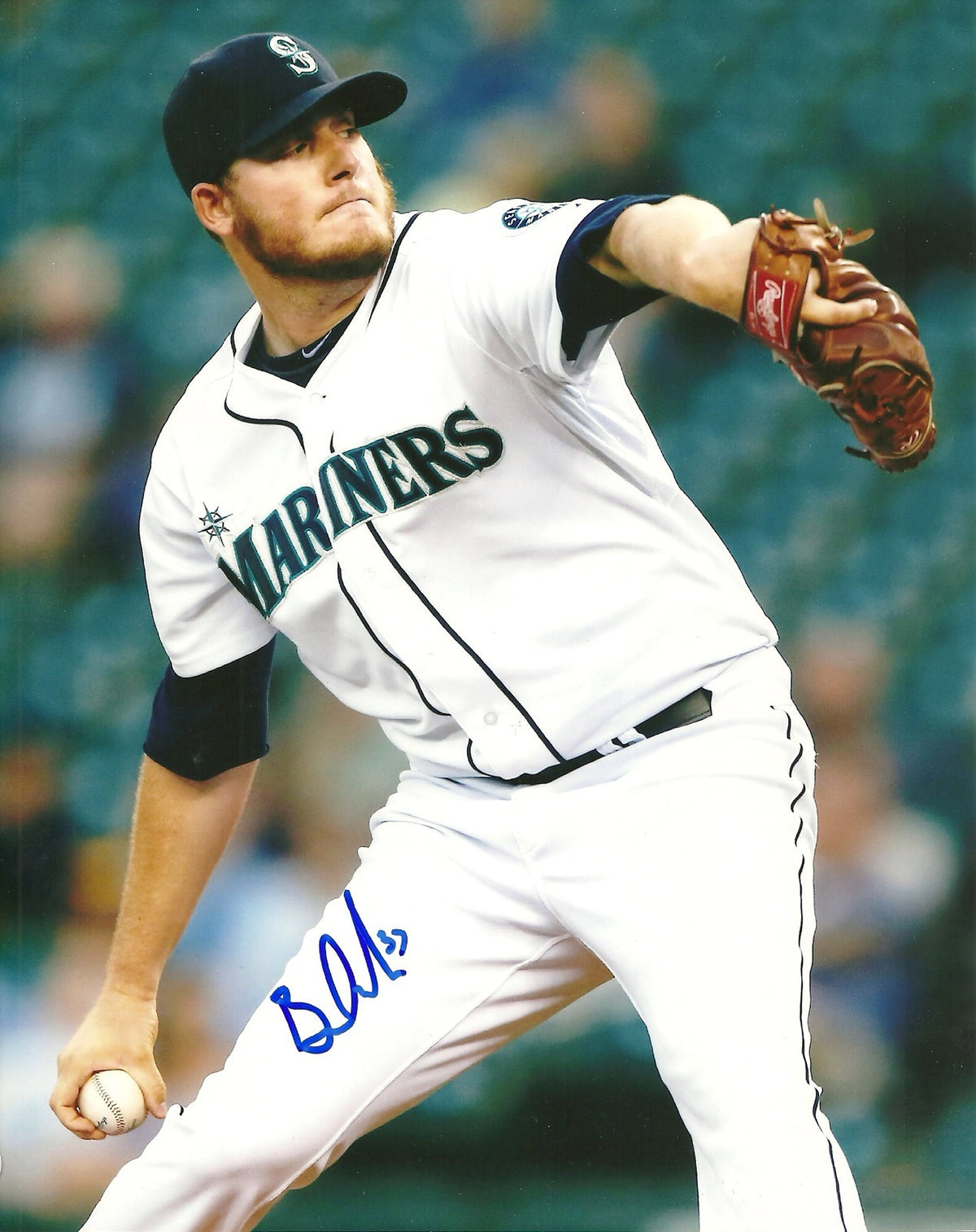 BRANDON MAURER SEATTLE MARINERS SIGNED AUTOGRAPHED 8x10 PHOTO W/COA ACTION