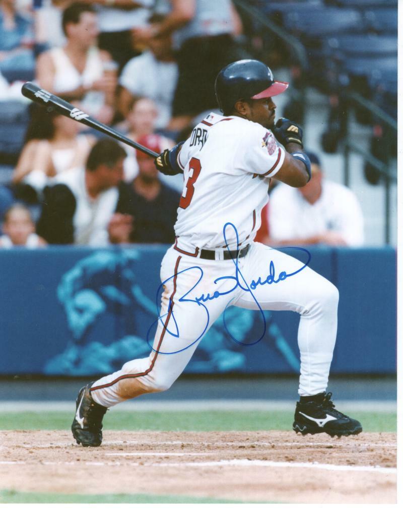 BRIAN JORDAN ATLANTA BRAVES SIGNED AUTOGRAPHED 8X10 PHOTO W/ COA