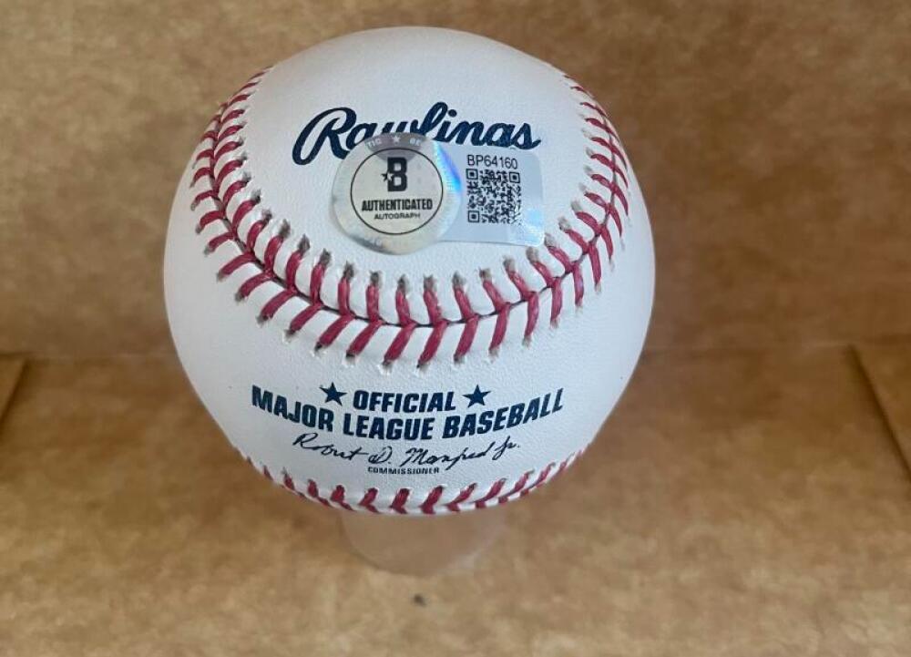 JOHAN ROJAS PHILLIES "SWEET SPOT" SIGNED AUTOGRAPHED M.L. BASEBALL BECKETT AUTH