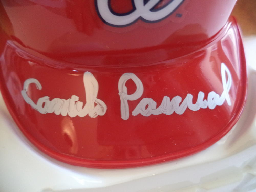 CAMILO PASCUAL WASHINGTON SENATORS SIGNED AUTOGRAPHED RIDDELL MINI HELMET COA 