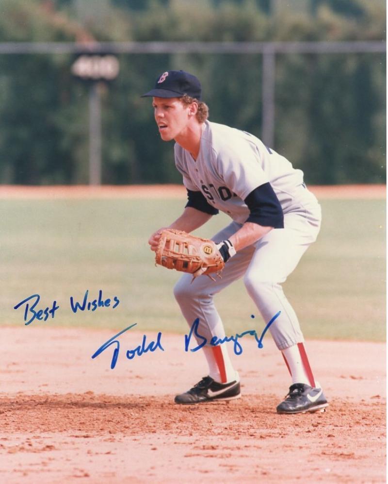 TODD BENZINGER BOSTON RED SOX SIGNED AUTOGRAPHED 8x10 PHOTO W/COA