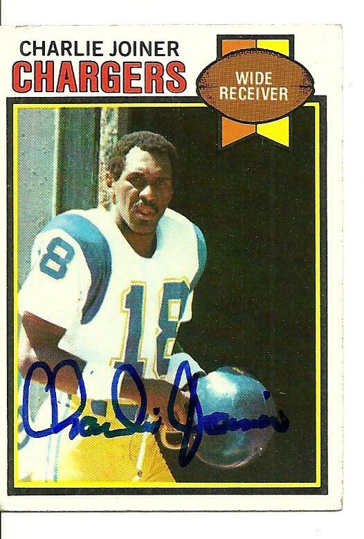 CHARLIE JOINER SAN DIEGO CHARGERS SIGNED AUTO 1979 TOPPS CARD #419 W/COA