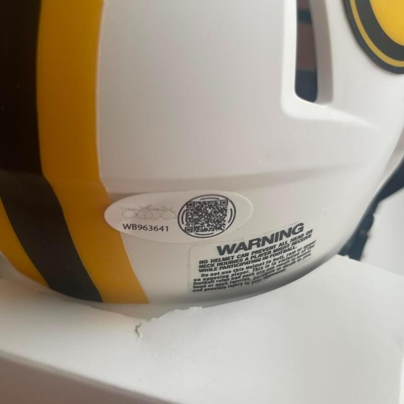 JERRY KRAMER PACKERS HOF 18 SIGNED RAVE MINI HELMET BECKETT AUTH