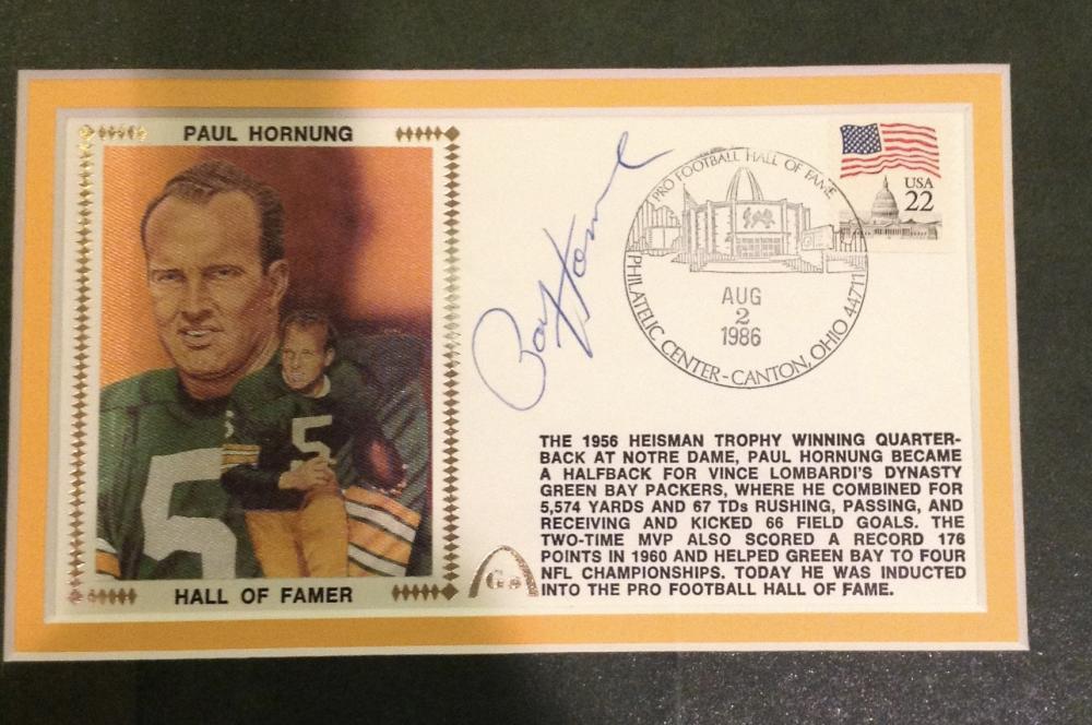 PAUL HORNUNG   PACKERS  SIGNED GATEWAY HOFER  DOUBLE MATTED FRAMED 
