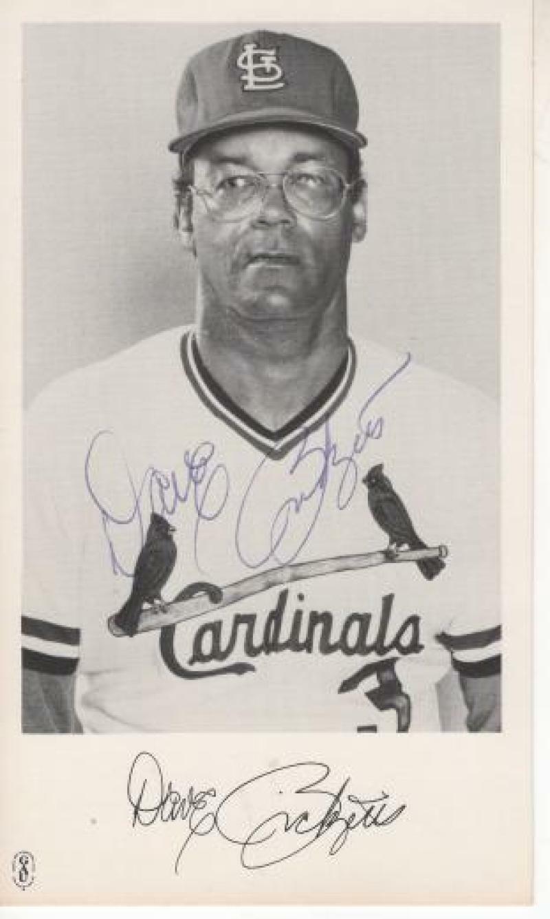 DAVE RICKETTS ST. LOUIS CARDINALS SIGNED 4X6 POSTCARD W/ COA