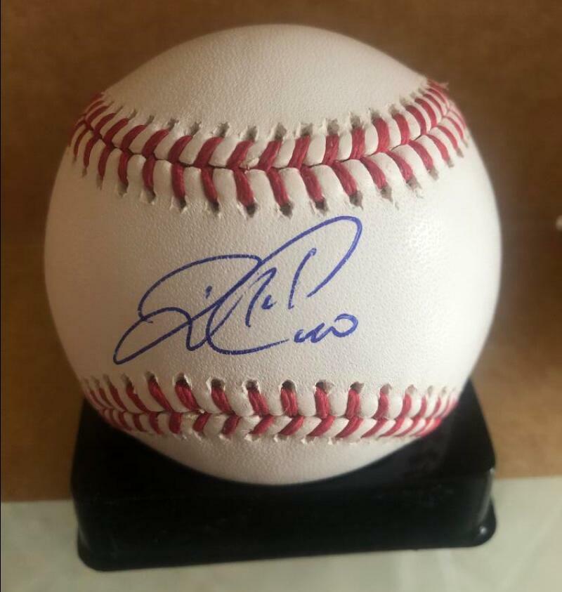 WILSON RAMOS NEW YORK METS SIGNED AUTOGRAPHED M.L. BASEBALL BECKETT S58986