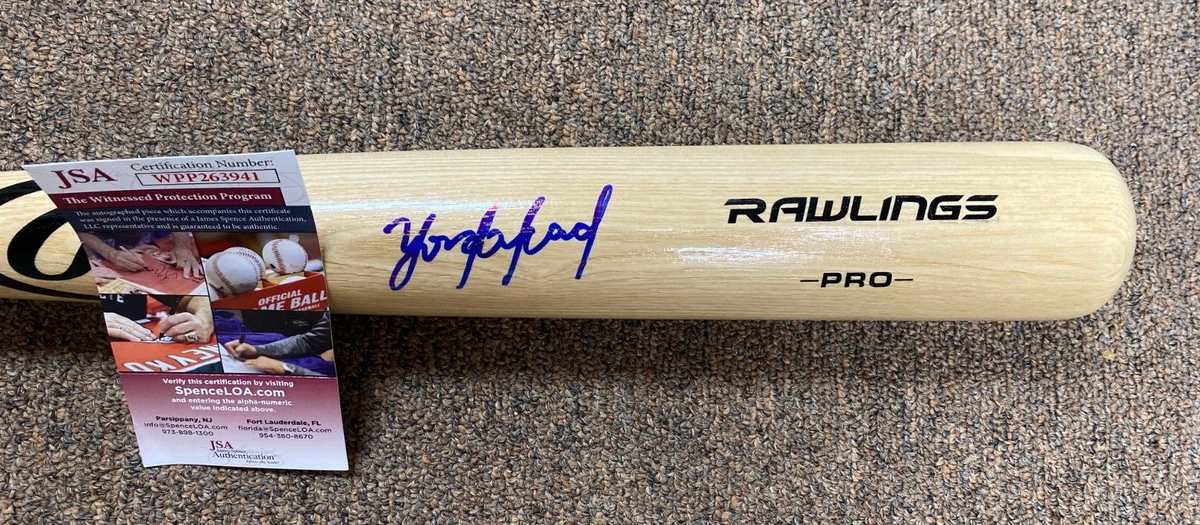 YORDAN ALVAREZ HOUSTON ASTROS SIGNED AUTOGRAPHED BLONDE RAWLINGS PRO BAT JSA