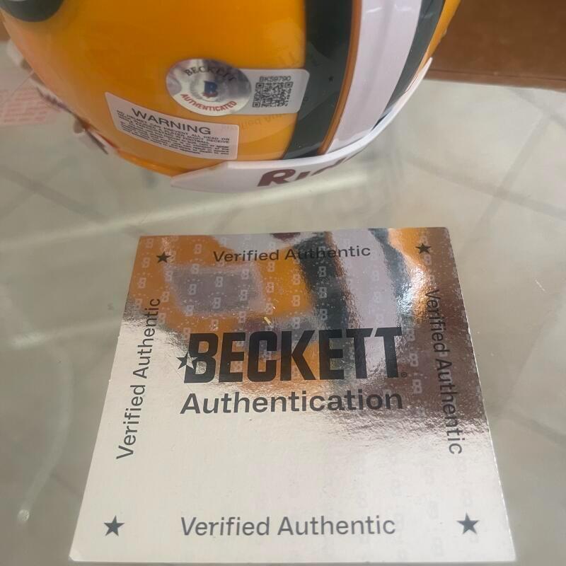 HERB ADDERLEY PACKERS HOF 80 #26  SIGNED AUTO MINI HELMET BECKETT AUTH