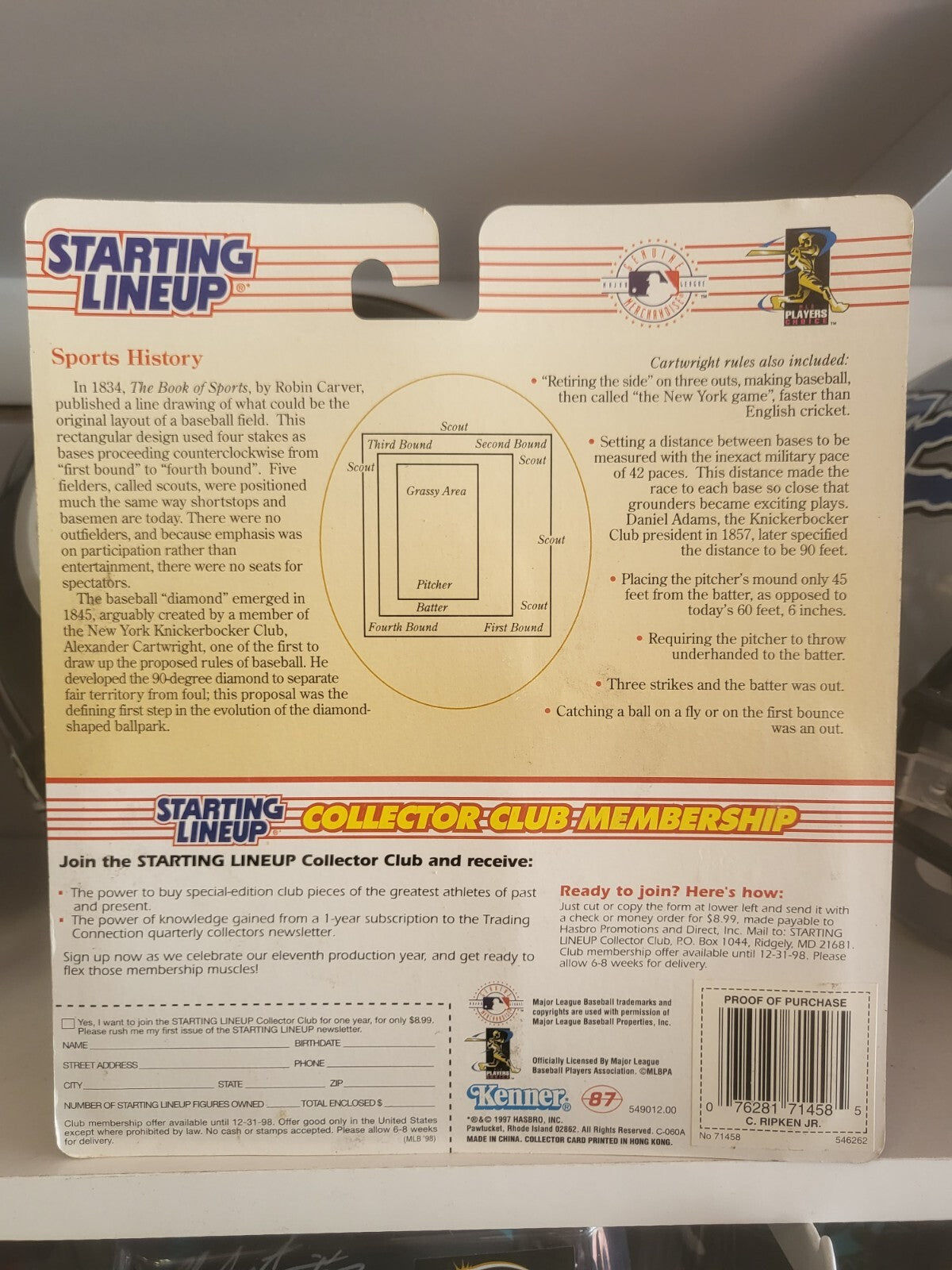 1998 STARTING LINEUP CAL RIPKEN JR ORIOLES BASEBALL FIGURE ORIGINAL BOX