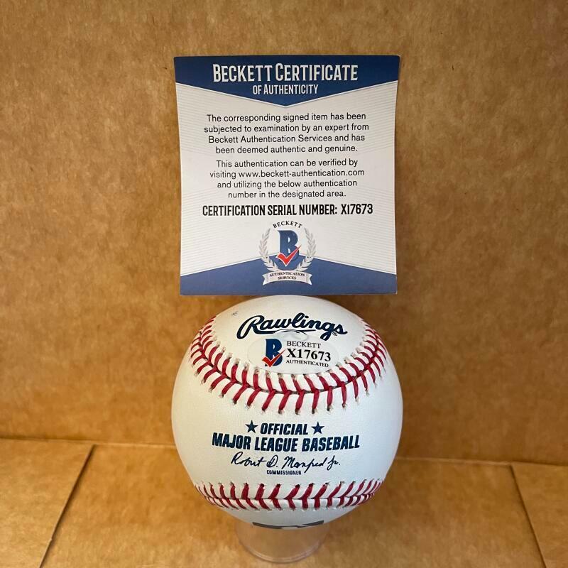 J.J.  BLEDAY MIAMI MARLINS SIGNED AUTO M.L. BASEBALL BAS X17673