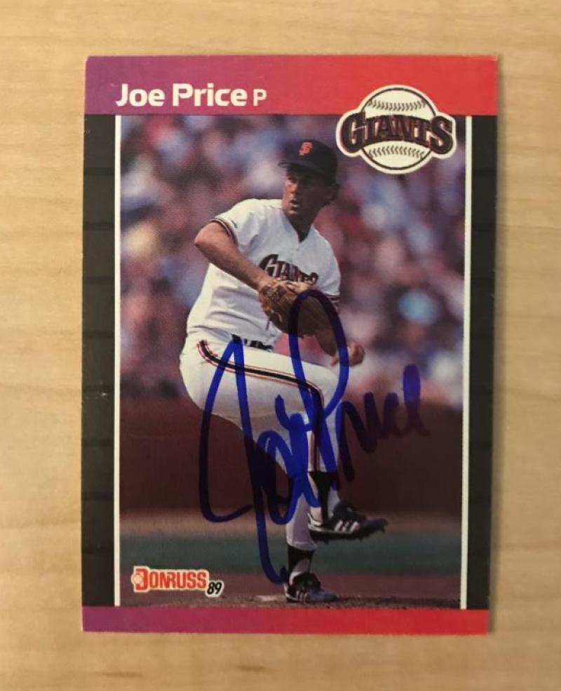 JOE PRICE SAN FRANCISCO GIANTS SIGNED AUTOGRAPHED 1989 DONRUSS CARD #376 W/COA 