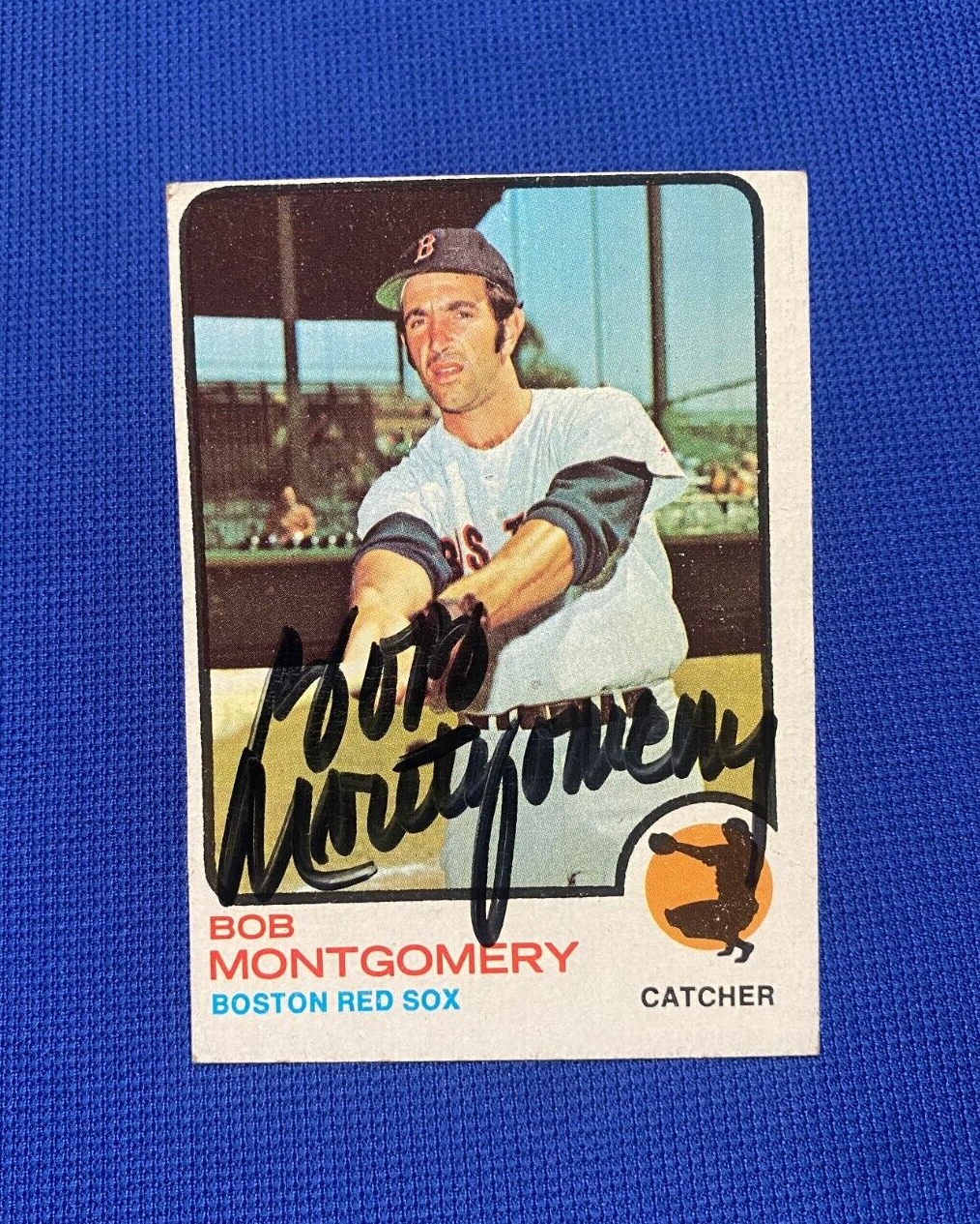 1973 TOPPS BOB MONTGOMERY BOSTON RED SOX SIGNED AUTOGRAPHED CARD #491 W/COA