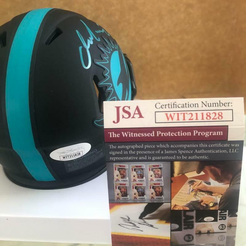 DAN MARINO MIAMI DOLPHINS SIGNED AUTO ECLIPSE SPEED MINI HELMET JSA WITNES