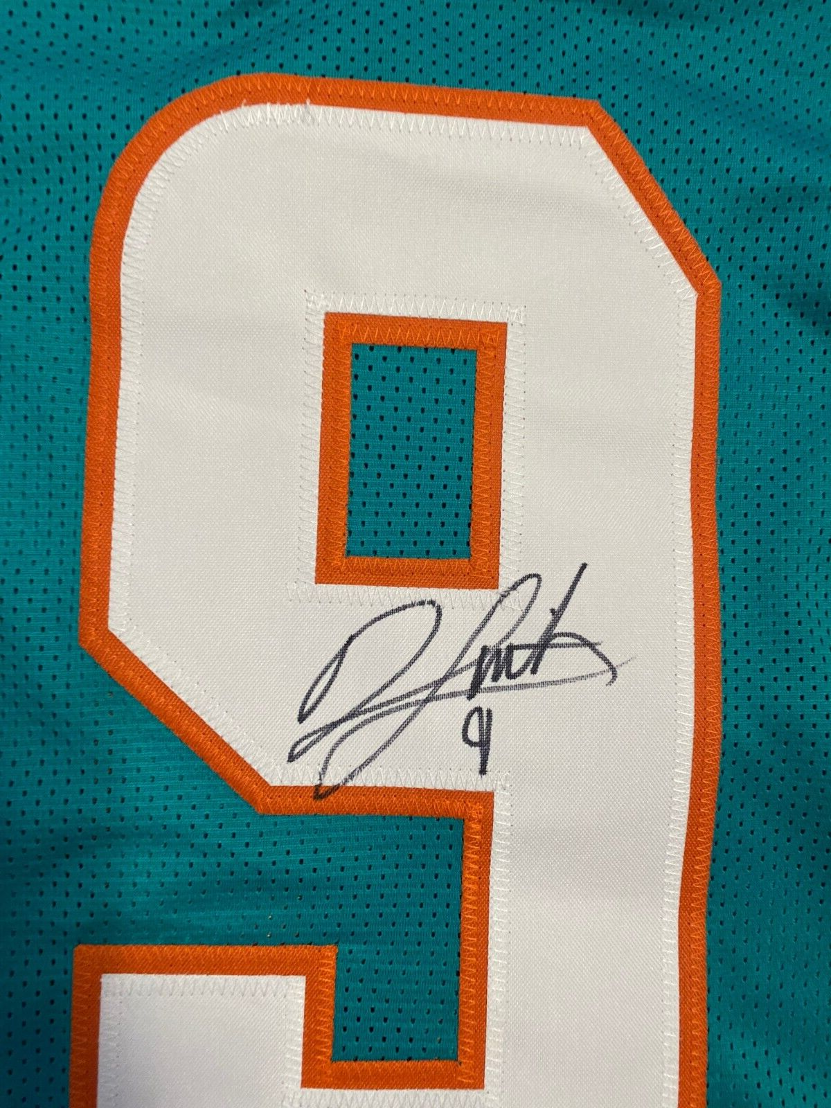 JONNU SMITH #9 DOLPHINS SIGNED AUTO TEAL CUSTOM FOOTBALL JERSEY SZ XL BECKETT **
