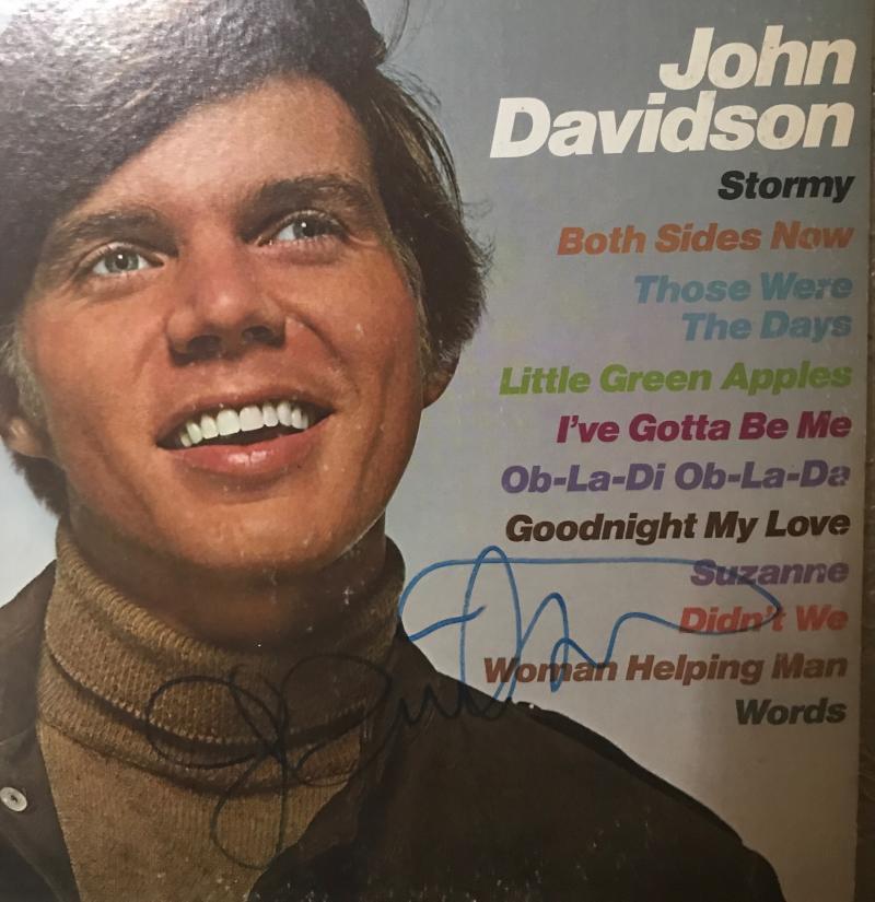 JOHN  DAVIDSON  SELF TITLED  JOHN DAVIDSON  SIGNED  1997  VINYL RECORD C  W/COA