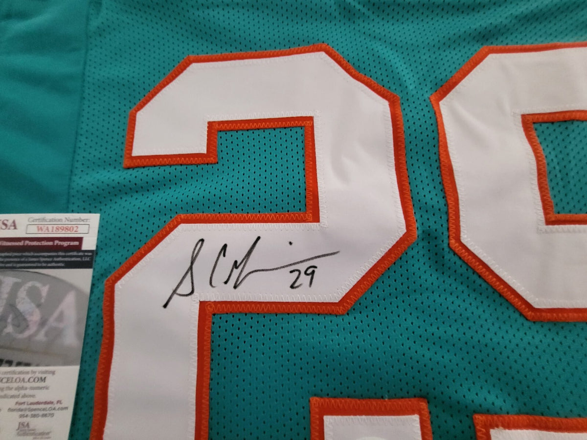 SAM MADISON #29 MIAMI DOLPHINS SIGNED AUTOGRAPHED CUSTOM SZ XL JERSEY JSA COA **
