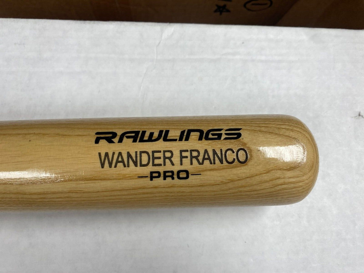 WANDER FRANCO TB RAYS SIGNED AUTOGRAPHED RAWLINGS ENGRAVED BLONDE BAT BECKETT *