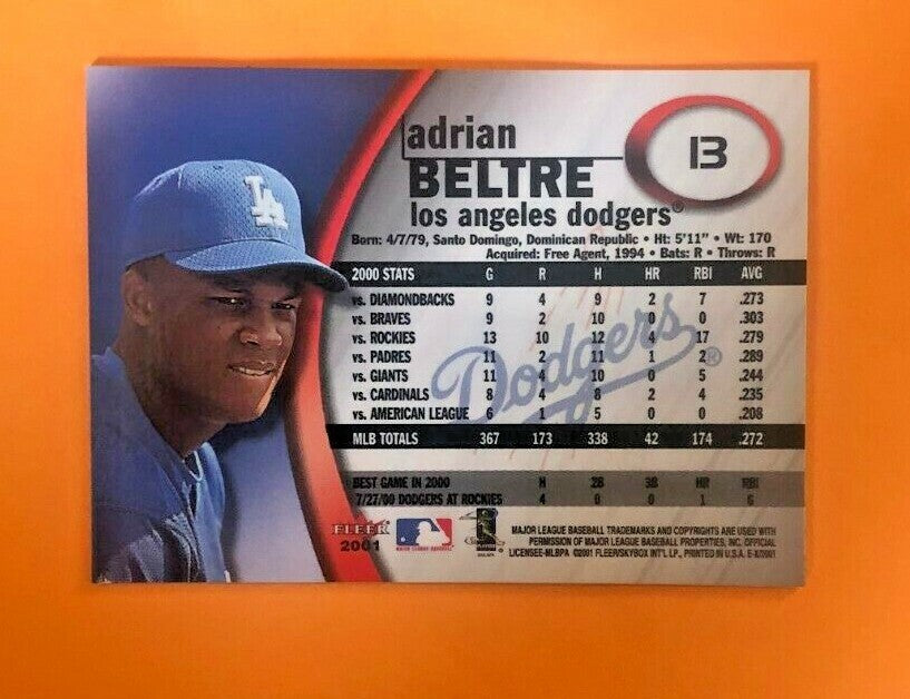 2001 FLEER EX ADRIAN BELTRE DODGERS #13