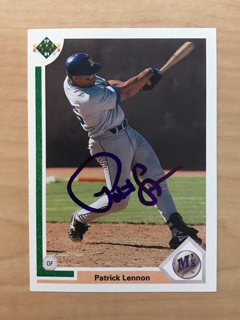 PATRICK LENNON SEATTLE MARINERS SIGNED AUTOGRAPHED 1991 UPPER DECK #43F W/COA