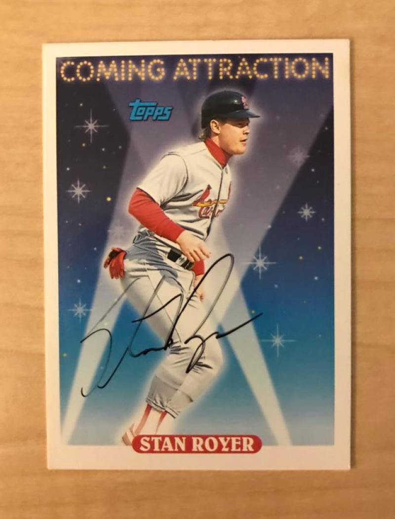 STAN ROYER ST. LOUIS CARDINALS SIGNED AUTOGRAPHED 1993 TOPPS CARD #820 W/COA