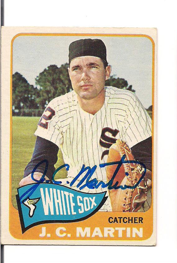 J.C. MARTIN CHICAGO WHITE SOX AUTOGRAPHED SIGNED 1965 TOPPS CARD #382 W/COA