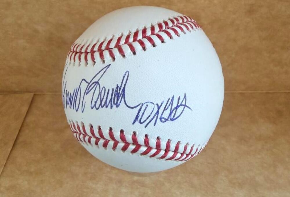 JOHNNY BENCH 10X GOLD GLOVE SIGNED AUTOGRAPHED M.L. BASEBALL JSA AUTH