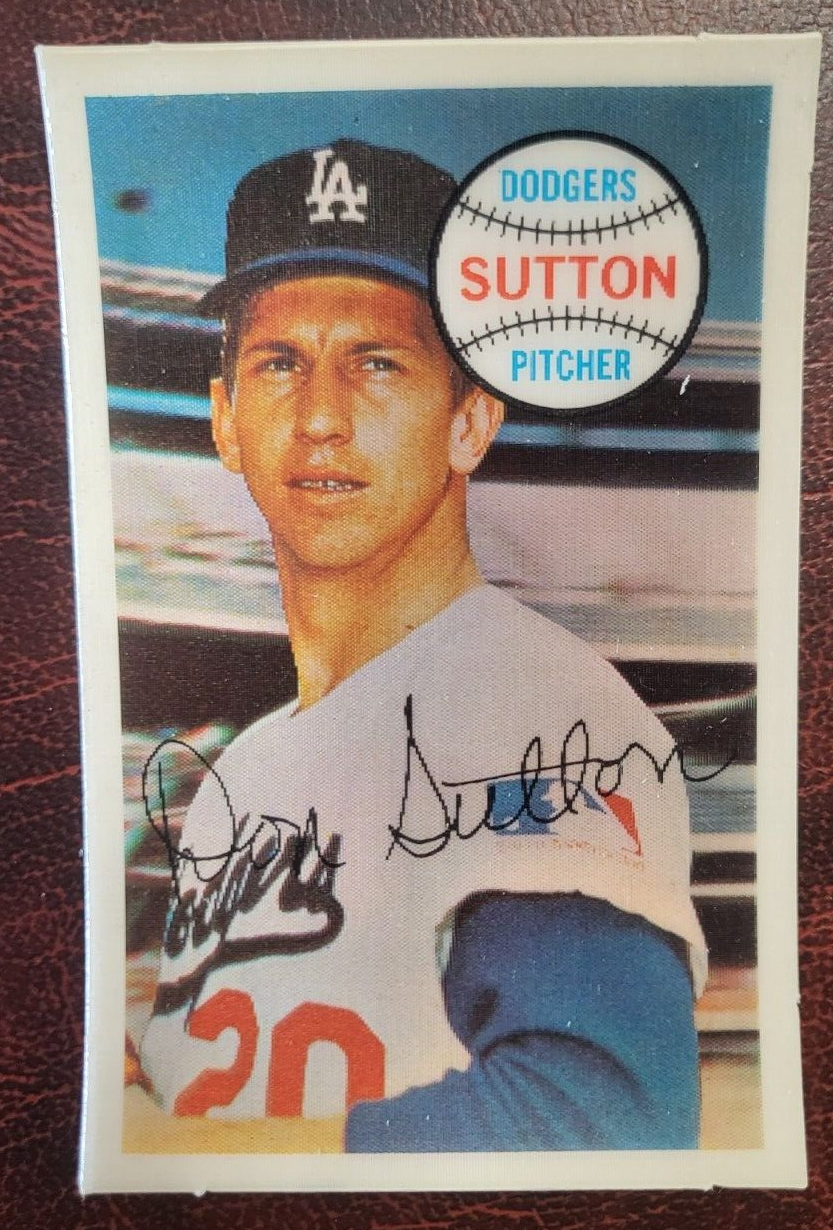 1970 KELLOGGS 3-D DON SUTTON DODGERS HOF #8 BASEBALL CARD VINTAGE NO CRACKS