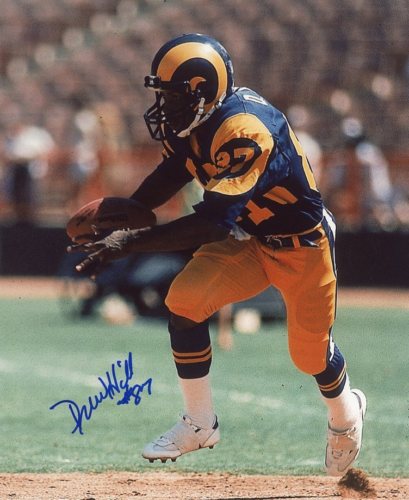 DREW HILL LOS ANGELES RAMS SIGNED 8X10 PHOTO W/COA