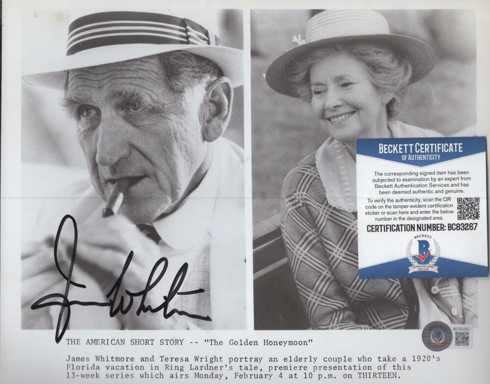 JAMES WHITMORE ACTING LEGEND SIGNED 8X10 PHOTO BECKETT BC83267