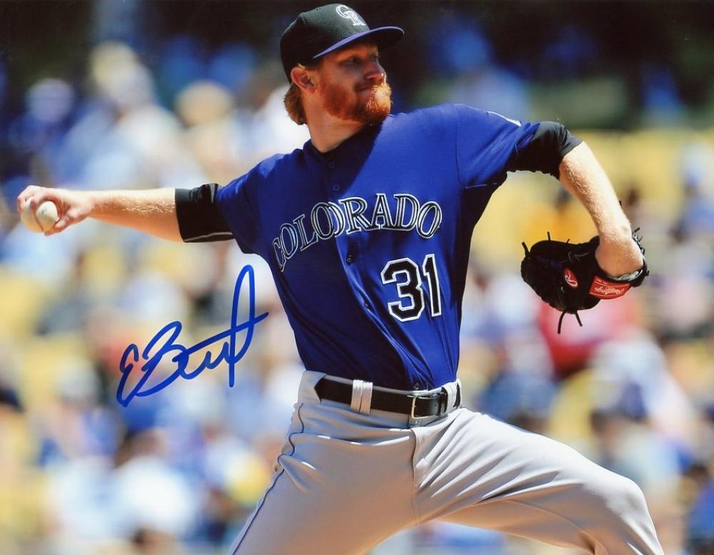 EDDIE BUTLER COLORADO ROCKIES #31 SIGNED 8X10 PHOTO W/COA