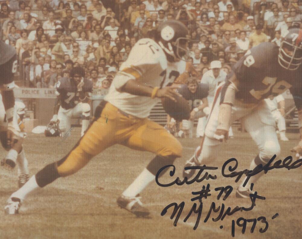 CARTER CAMPBELL N.Y. GIANTS SIGNED AUTOGRAPHED 8X10 PHOTO W/ COA
