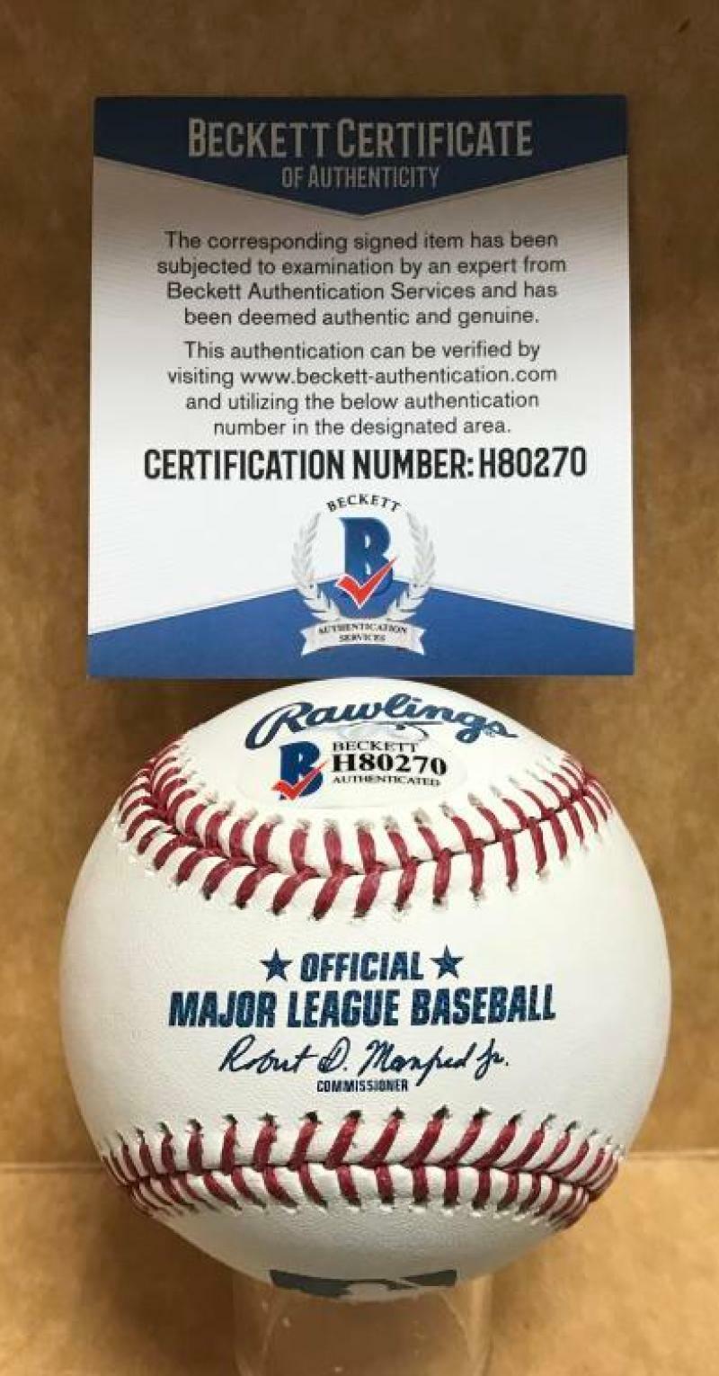 TREVOR LARNACH MINNESOTA TWINS SIGNED M.L. BASEBALL BECKETT H80270