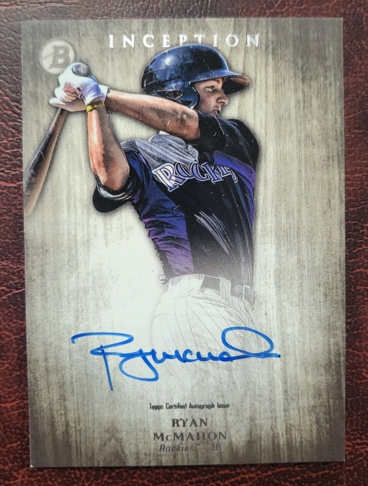 2014 BOWMAN INCEPTION RYAN MCMAHON ROCKIES AUTO AUTOGRAPH CARD #PA-RYM
