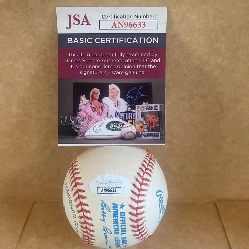 REGGIE JACKSON ORIOLES/YANKEES SIGNED VINTAGE A.L. BASEBALLL JSA AUTH