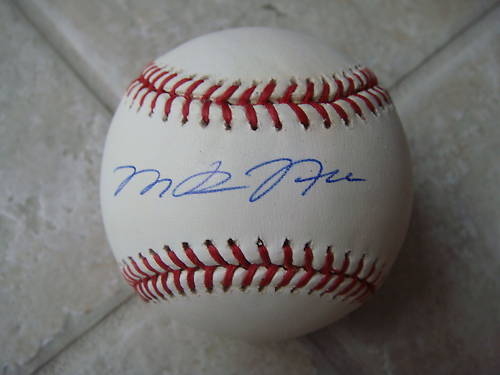MICHAEL NEU HURRICANES/A'S SIGNED OFFICIAL ML BALL COA