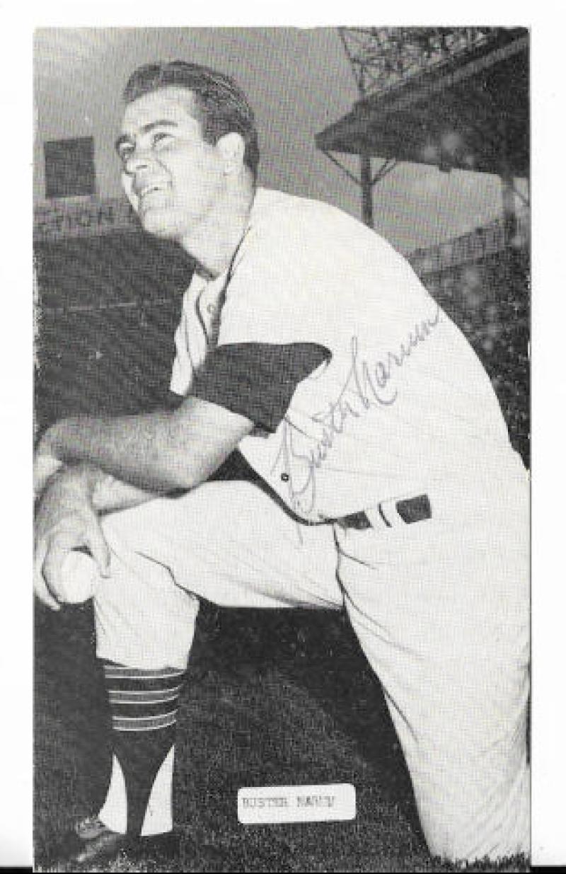 BUSTER NARUM SENATORS DECEASED 2004 J.D. MCCARTHY SIGNED 3X5 PHOTO CARD W/COA 