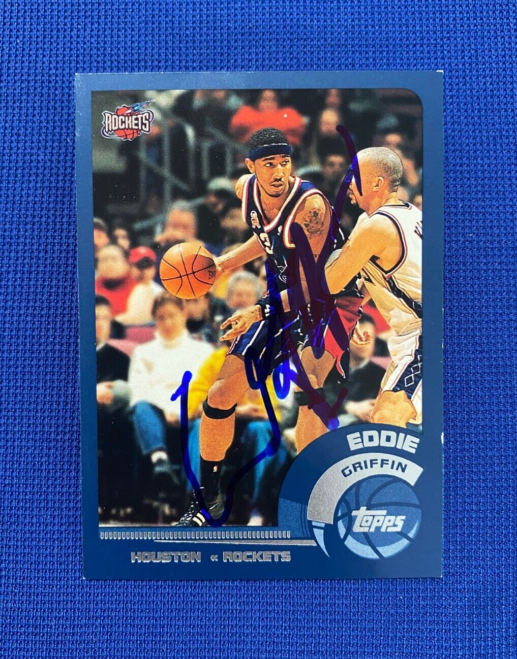2002 TOPPS EDDIE GRIFFIN HOUSTON ROCKETS SIGNED AUTO AUTOGRAPHED CARD #62 W/COA