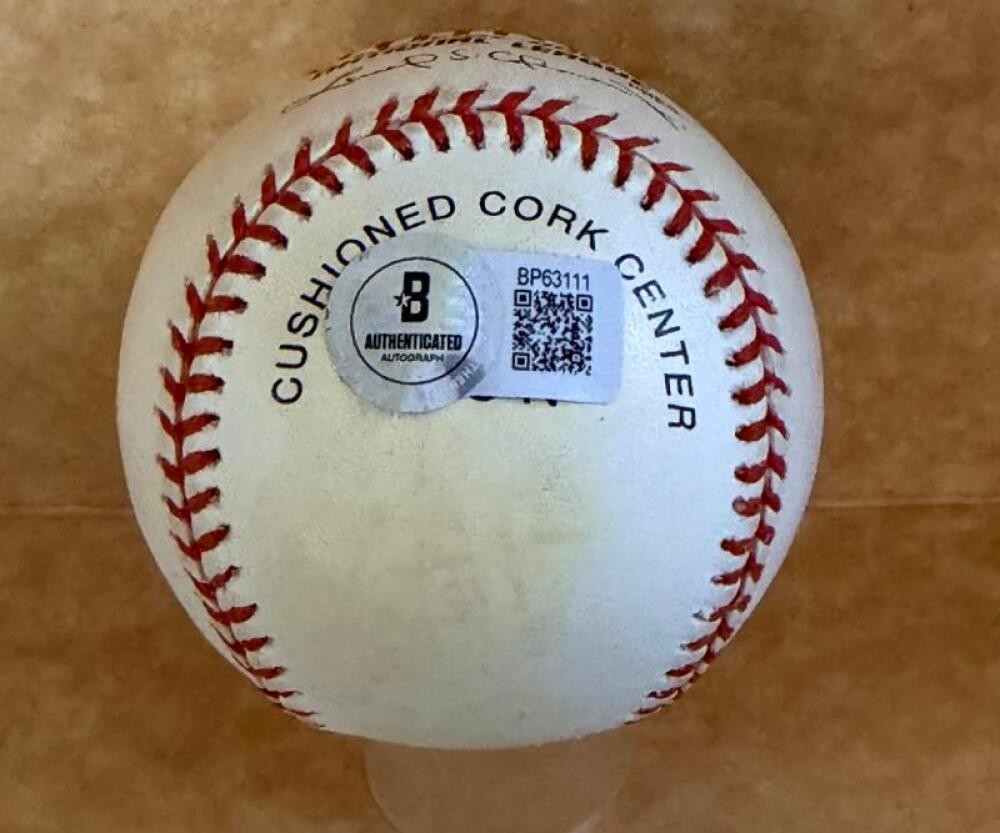 JIMMY PIERSALL INDIANS/RED SOX SIGNED AUTOGRAPHED A.L. BASEBALL BECKETT AUTH