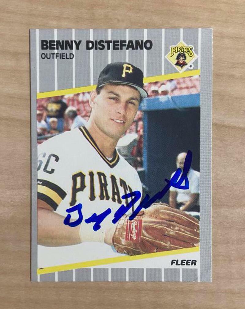 BENNY DISTEFANO PITTSBURGH PIRATES SIGNED AUTOGRAPHED 1989 FLEER CARD #205 W/COA