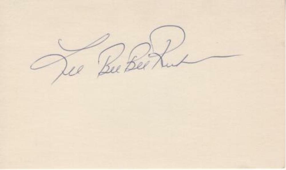 LEE "BEE BEE" RICHARD WHITE SOX SIGNED 3X5 INDEX CARD W/ COA