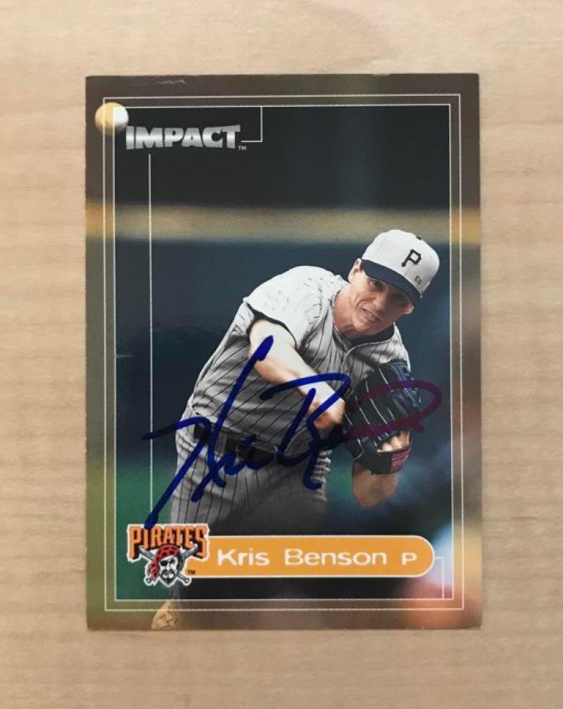 KRIS BENSON PITTSBURGH PIRATES SIGNED 2000 FLEER IMPACT CARD #114 W/COA