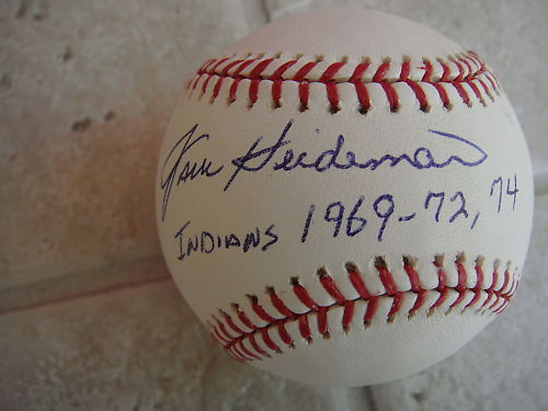 JACK HEIDEMANN INDIANS 1969-72 74 SIGNED OFFICIAL BALL