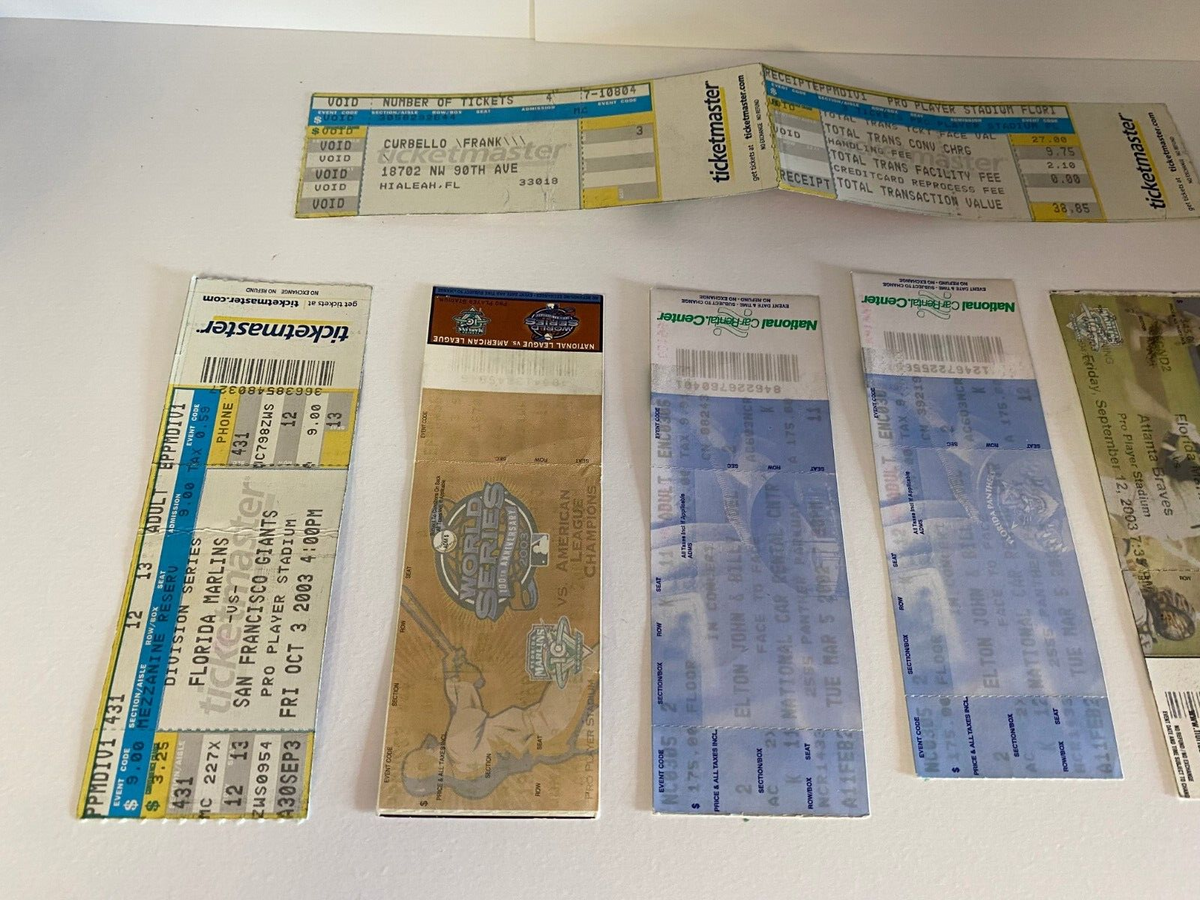 2003 MLB BASEBALL WORLD SERIES TICKET WITH LANYARD SET RARE YANKEES VS MARLINS *