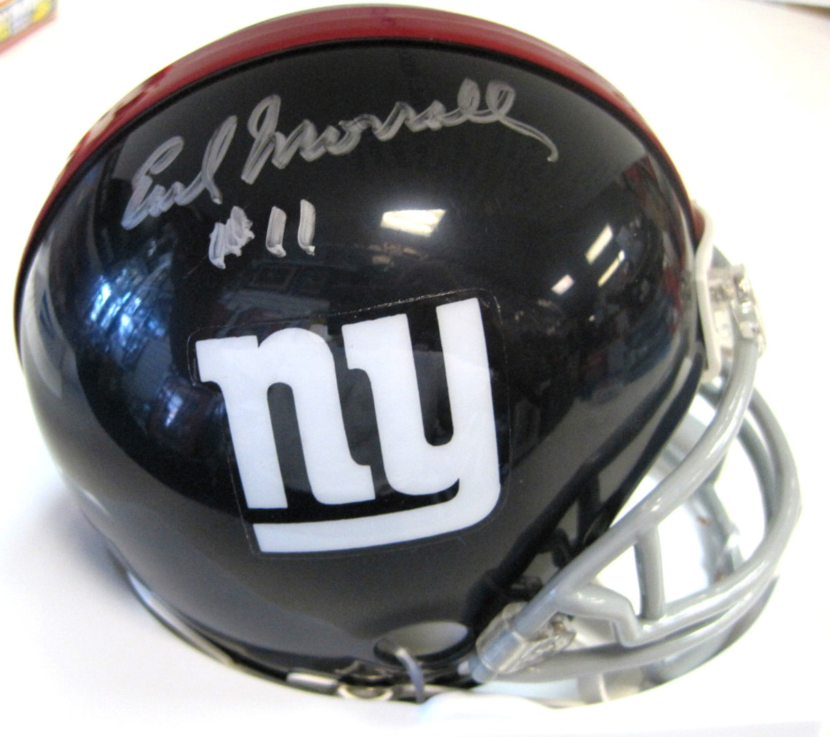 EARL MORRALL NEW YORK GIANTS AUTOGRAPHED SIGNED MINI HELMET W/COA