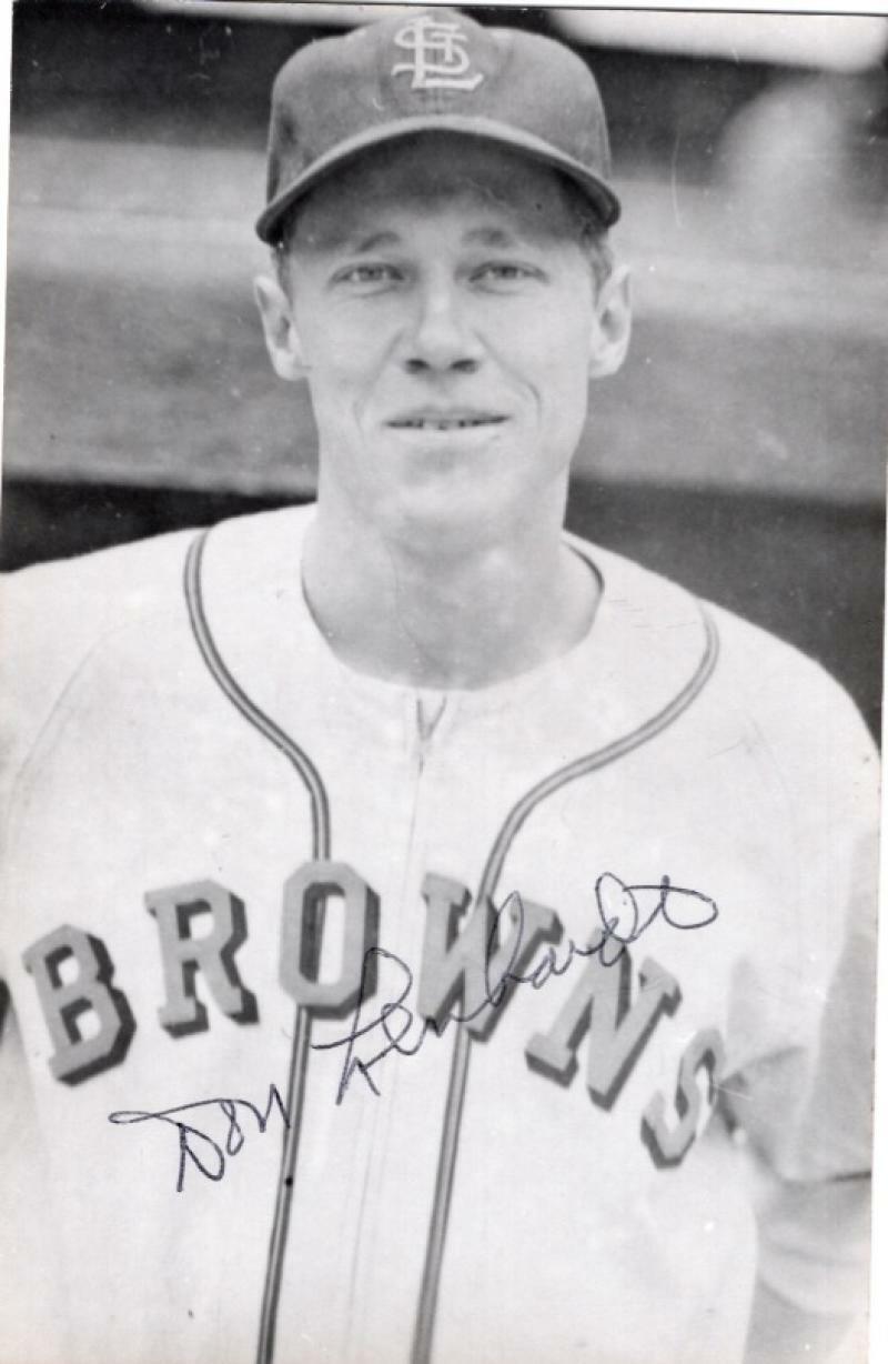 DON LENNHARDT  ST. LOUIS BROWNS SIGNED AUTOGRAPHED 3X5 POSTCARD W/ COA