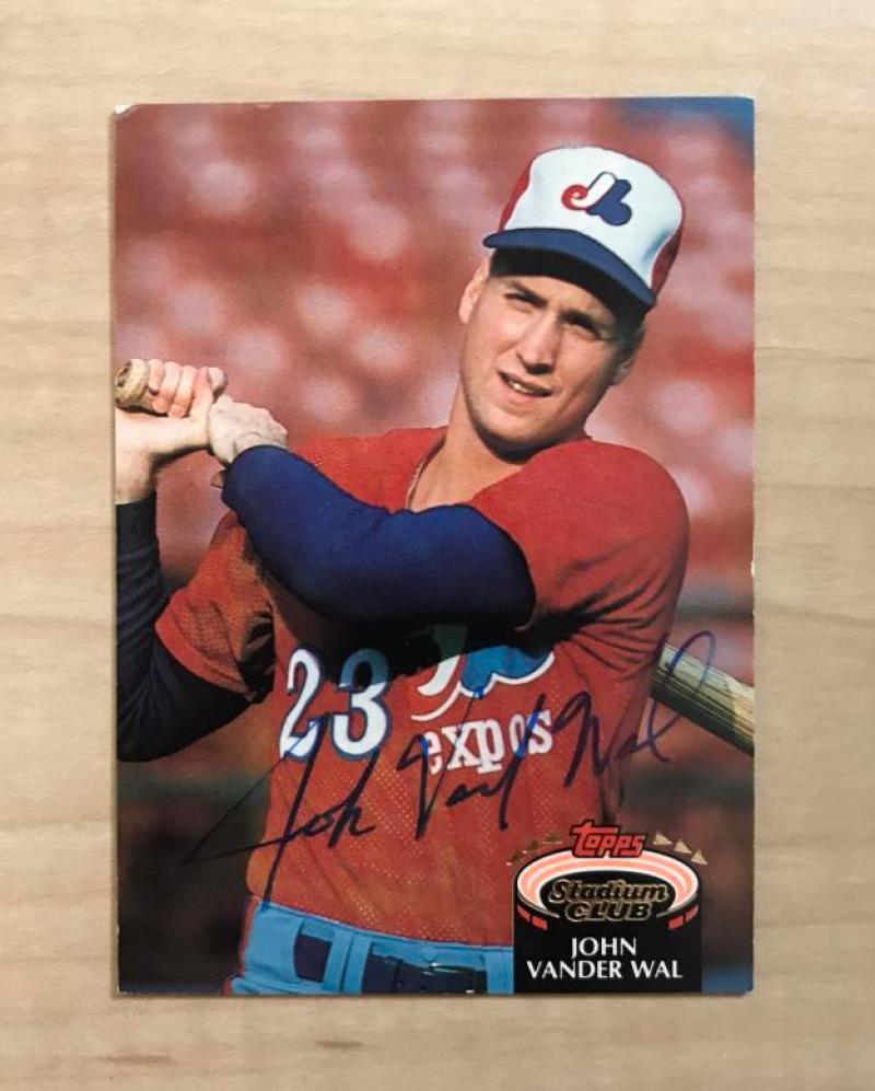JOHN VANDER WAL MONTREAL EXPOS SIGNED AUTOGRAPHED 1992 TOPPS CARD #385 W/COA 