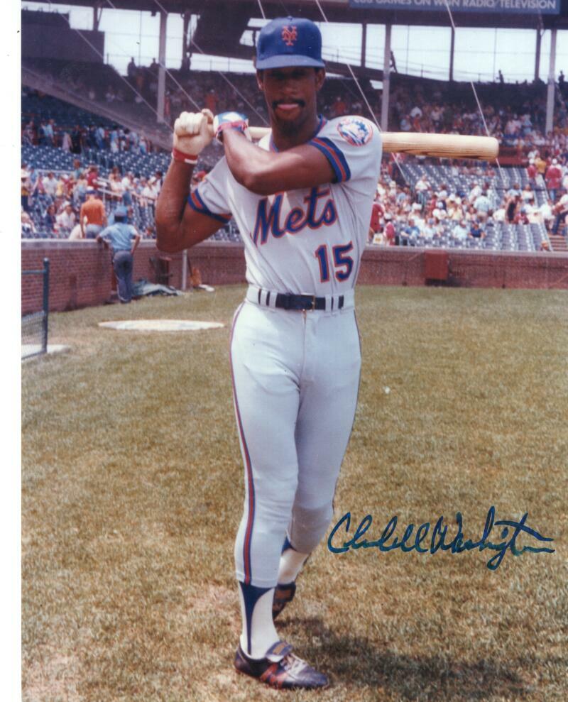 CLAUDELL WASHINGTON NEW YORK METS  SIGNED AUTOGRAPHED 8X10 PHOTO W/ COA